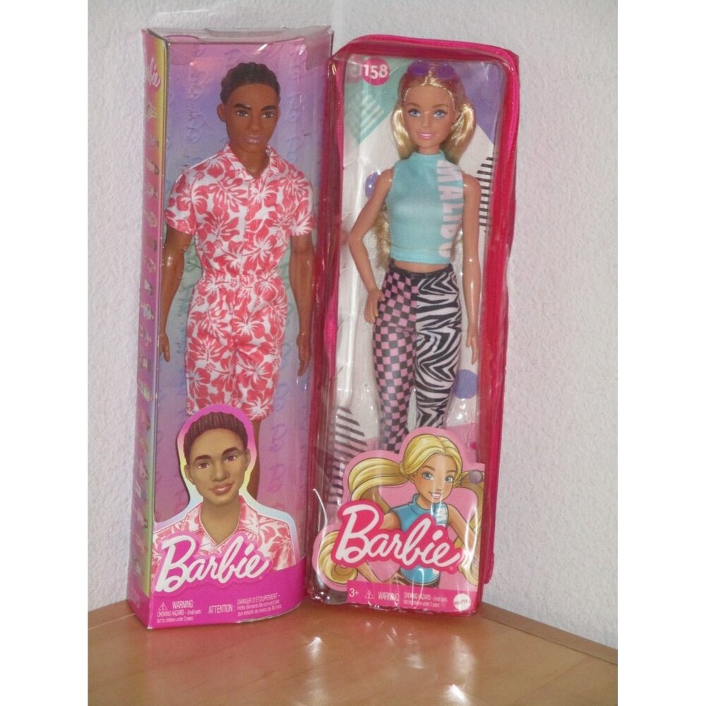 Malibu Barbie and Coral Jumpsuit Ken Doll Both Wholesale Lot of New in Box